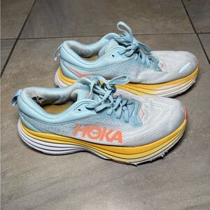 Hoka One One Bondi 8 Womens 9 Shoes Blue Running Sneaker